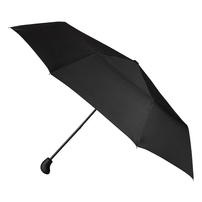 totes ECO-BRELLA® Supermini Plain Black with Gearstick Handle (3 Section)